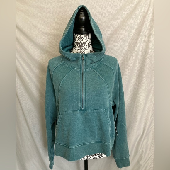90 Degree By Reflex | NWT Deep Teal 3/4 Zip Pullover Hoodie Sweater - Picture 2 of 8